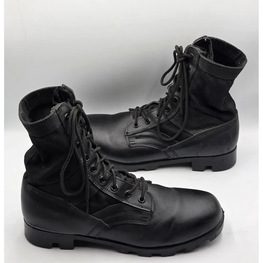 Rothco Men's Black Leather Jungle Boots Panama Sole Size 11R Regular